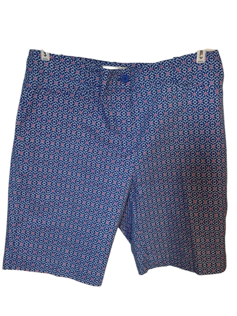 Talbots Woman chinos Blue Geometric Print Shorts with Stretch Sides